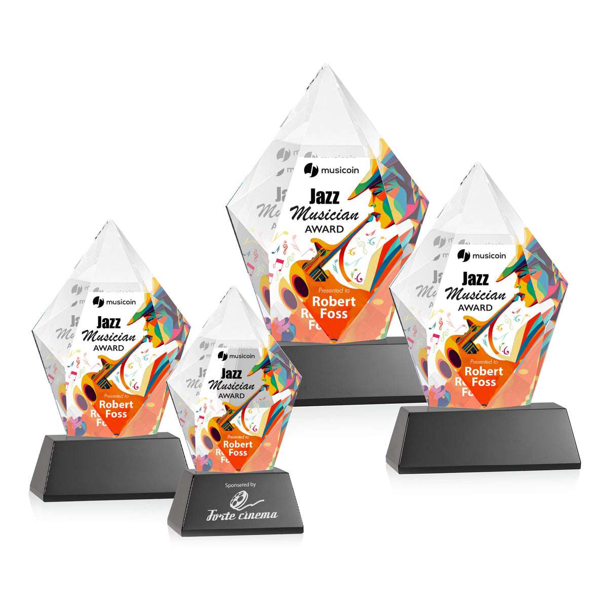 Devron VividPrint™ Award on Base - Black 