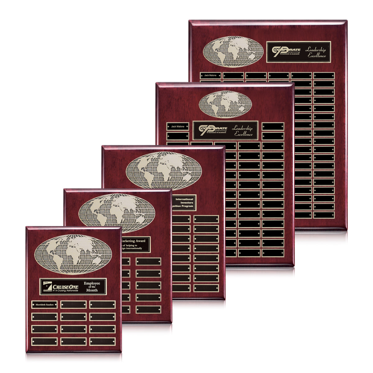 World Globe Perpetual Plaque — Vertical Options