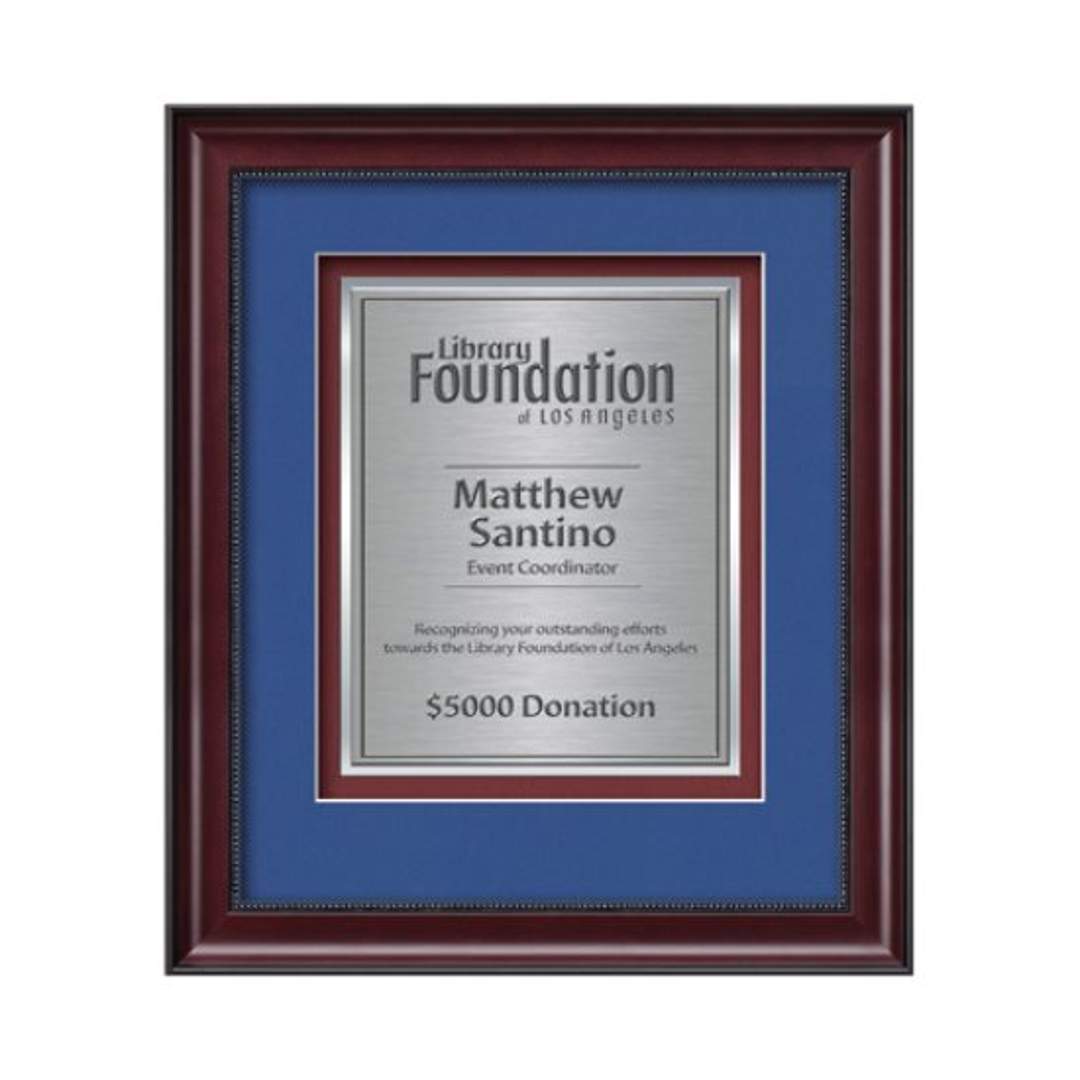 Caprera Certificate TexEtch Framed Award