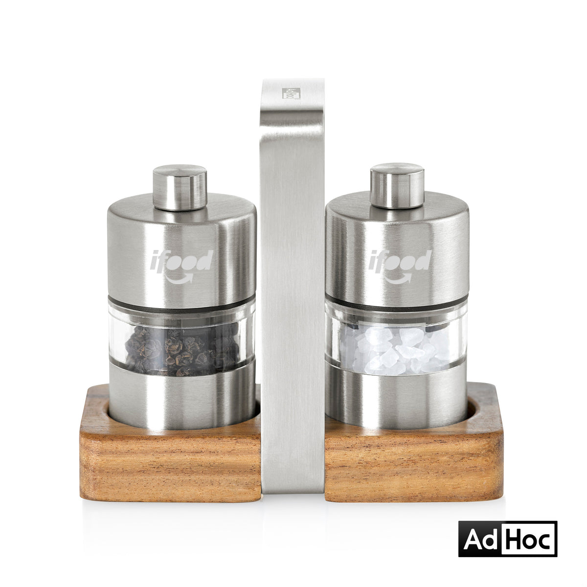 AdHoc® Menage Minimill S & P Mill Set w/Acacia Wood Base