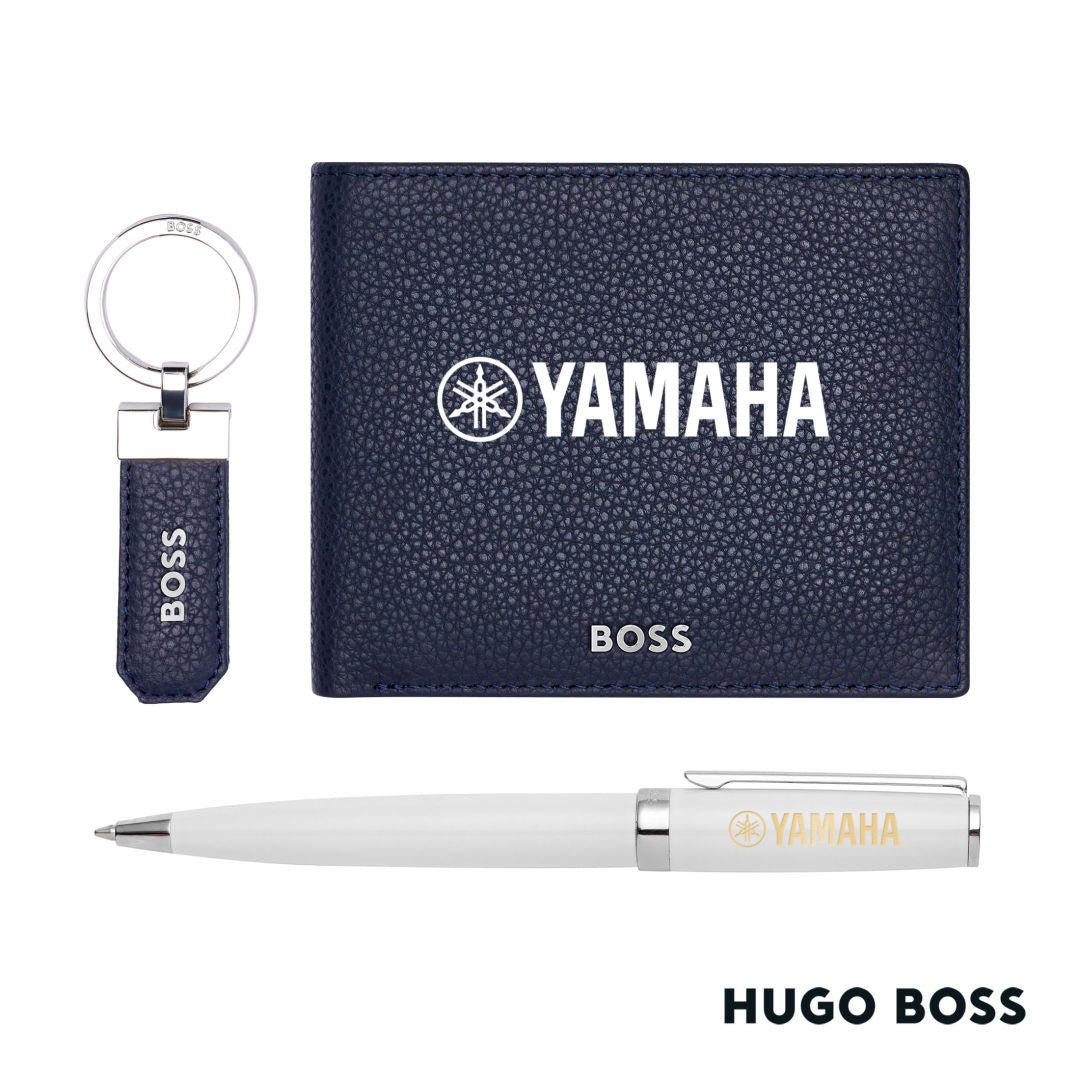 Hugo Boss® Ballpoint Pen, Key Ring & Wallet Set – Navy
