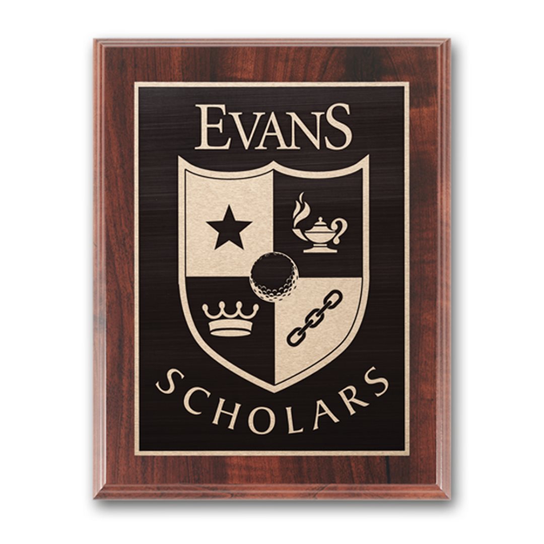 Etch/Antiqued Plaq - Walnut Finish