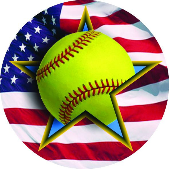Softball Vibraprint® Patriotic Label