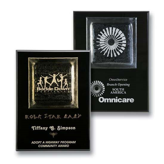 Fusion Art Glass and Piano Finish Plaque