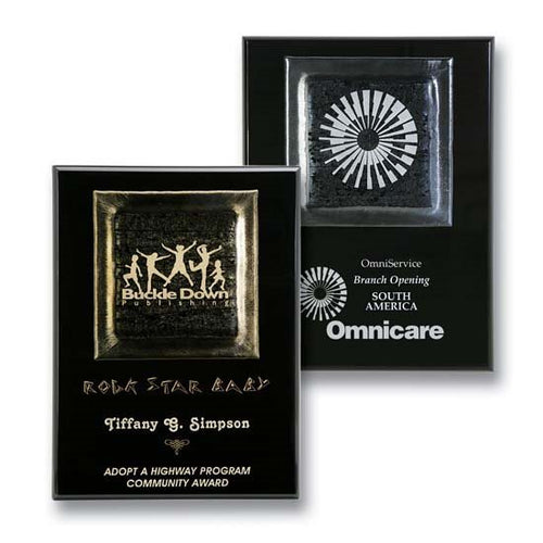 Fusion Art Glass and Piano Finish Plaque