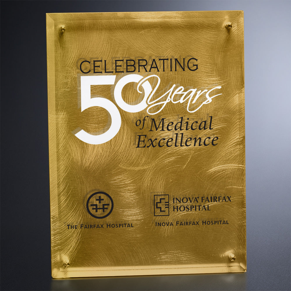 Gold Alloy Plaque 8" x 10" - Crystal D
