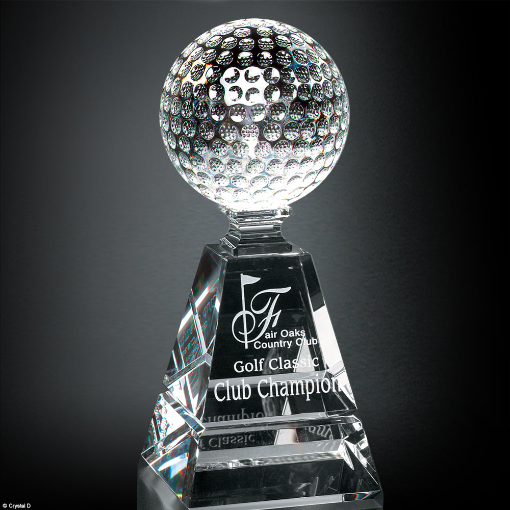 Golf Pyramid Award 6" - Crystal D