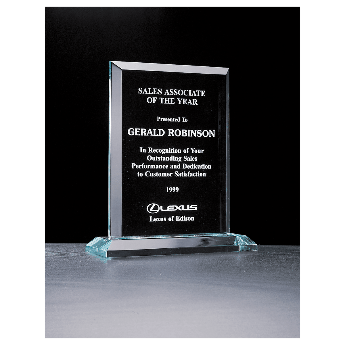 7" x 8 1/4" Apex Series Jade Acrylic Award