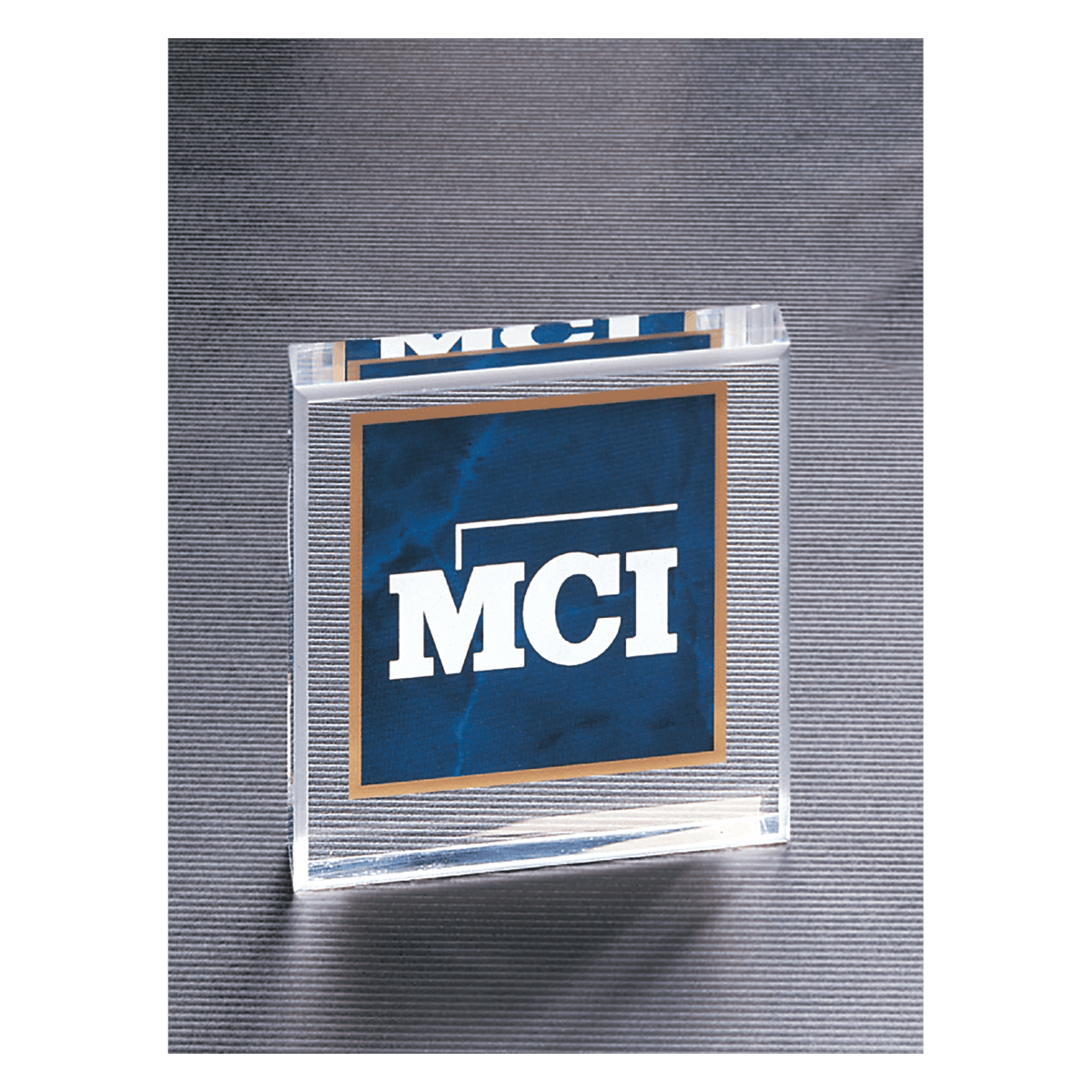 3 3/4" x 3 3/4" Sapphire Marble Design Acrylic Paperweight