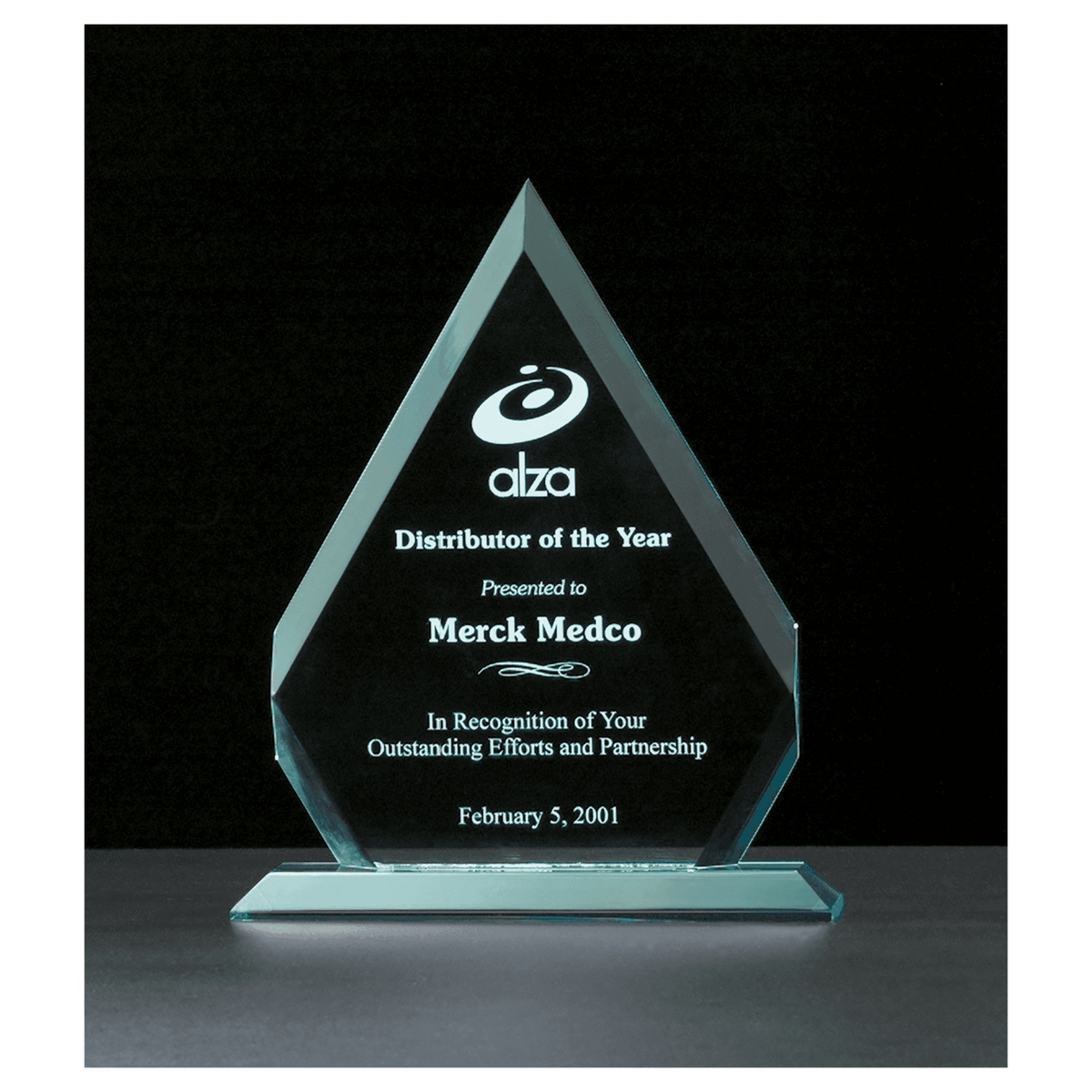 9 1/8" x 11 1/4" Diamond Series Jade Acrylic Award