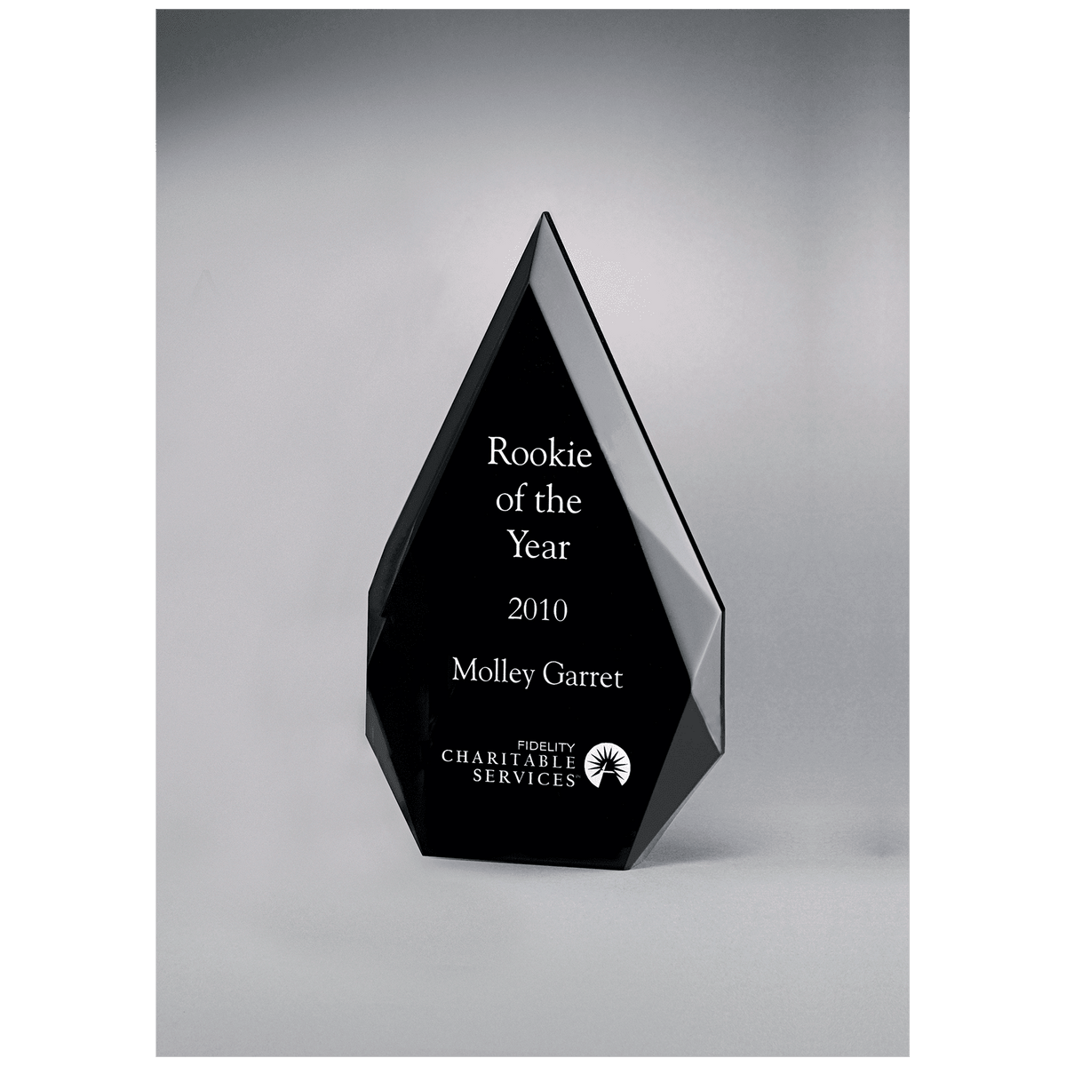 5 1/4" x 8 7/8" Flame Series Clear Freestanding Acrylic with Black Silk Screened Back