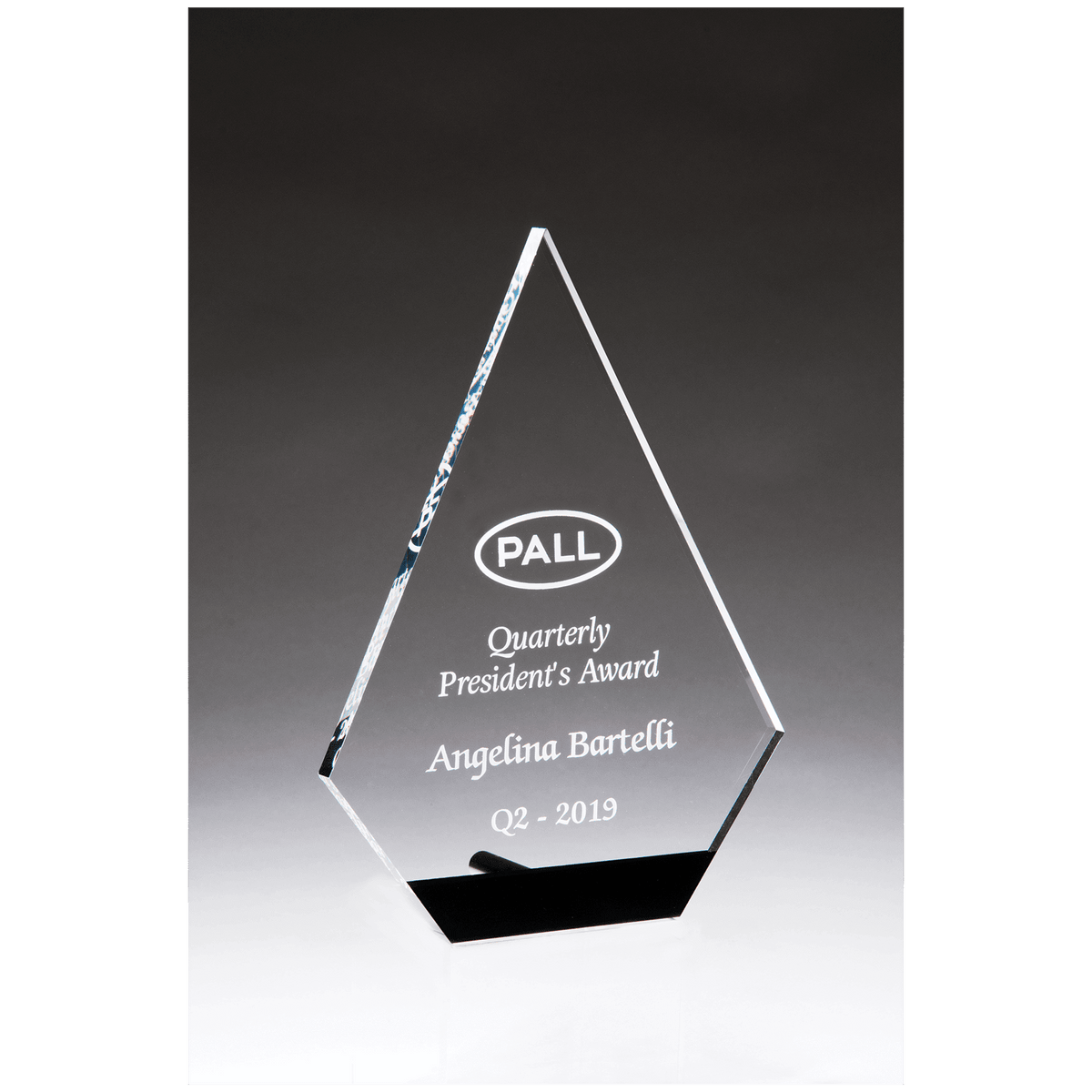 Diamond Series Clear Acrylic with Black Accent and Silver Post