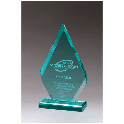 Flame Series Beveled Jade Acrylic Award