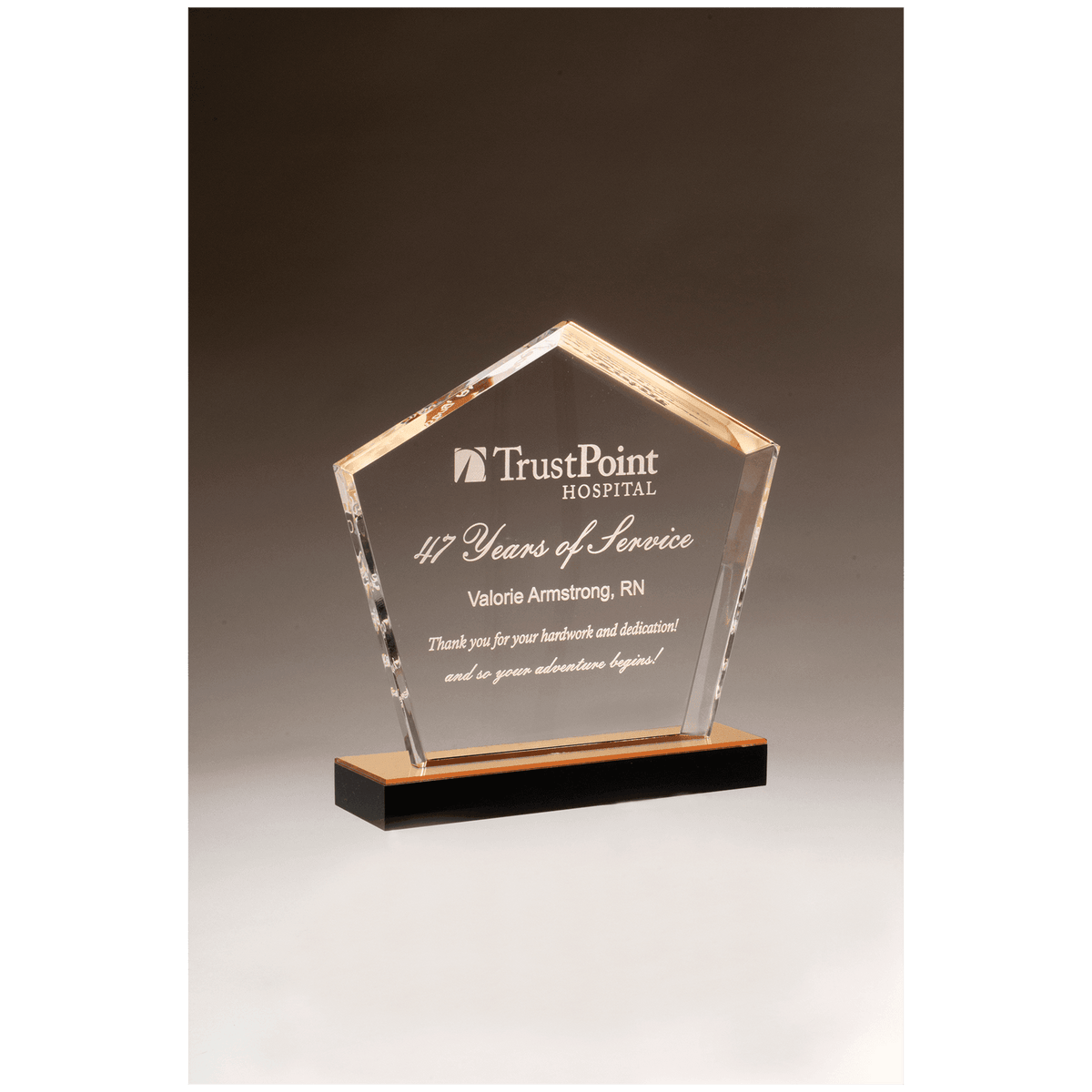 Diamond Series Acrylic with Gold Accent and Gold Mirror Top Black  Base
