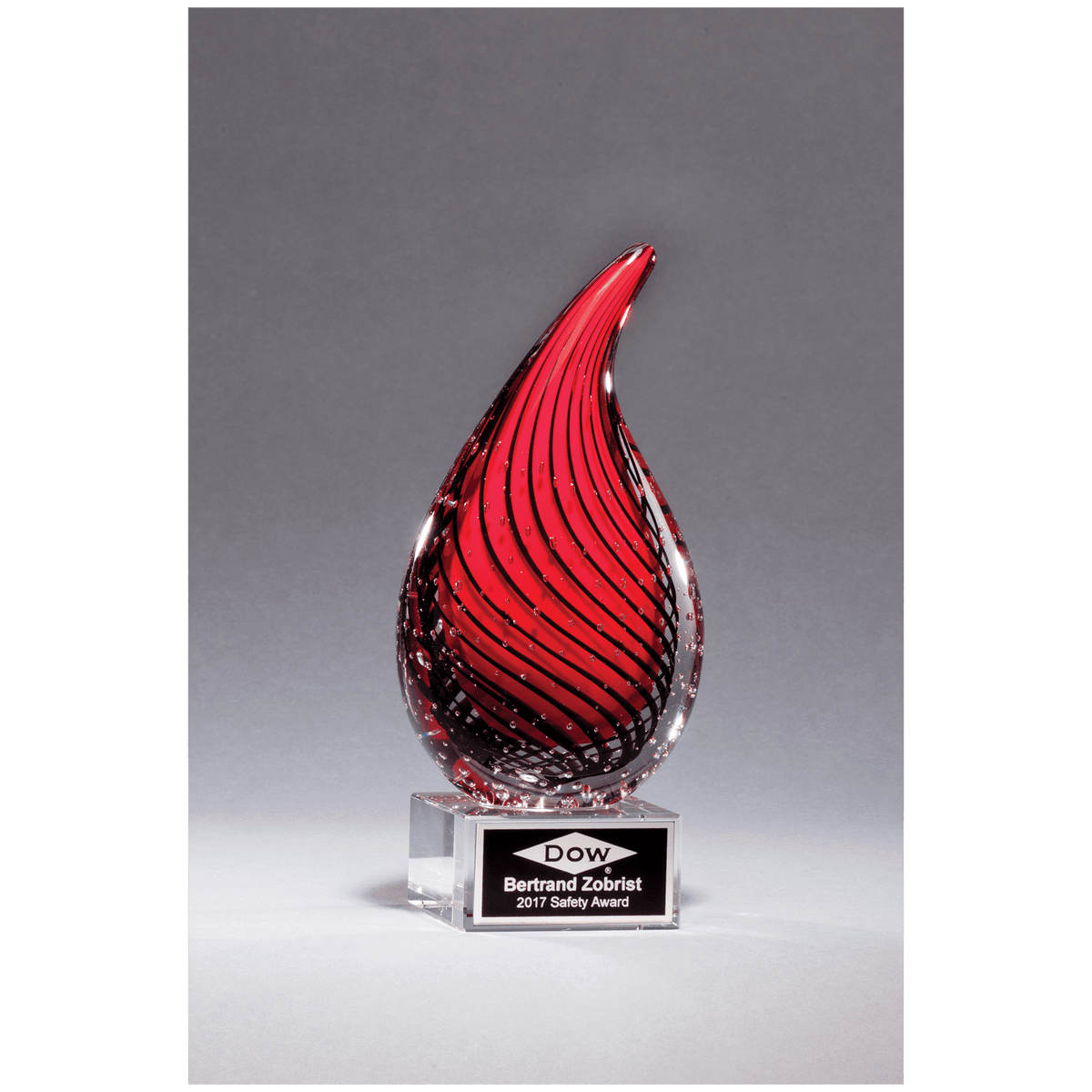 Red Teardrop Art Glass Award