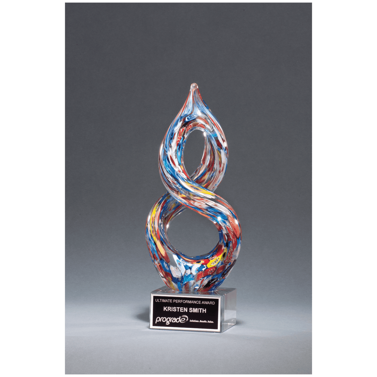 Multicolor Helix Art Glass Award