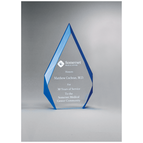 Blue Bevel Acrylic Flame Award