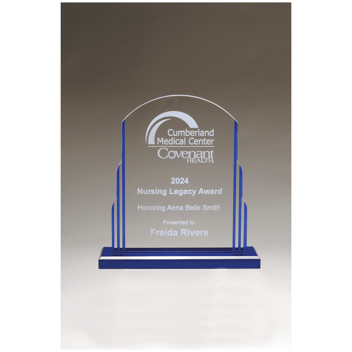 Blue Accent Art Deco Acrylic Award
