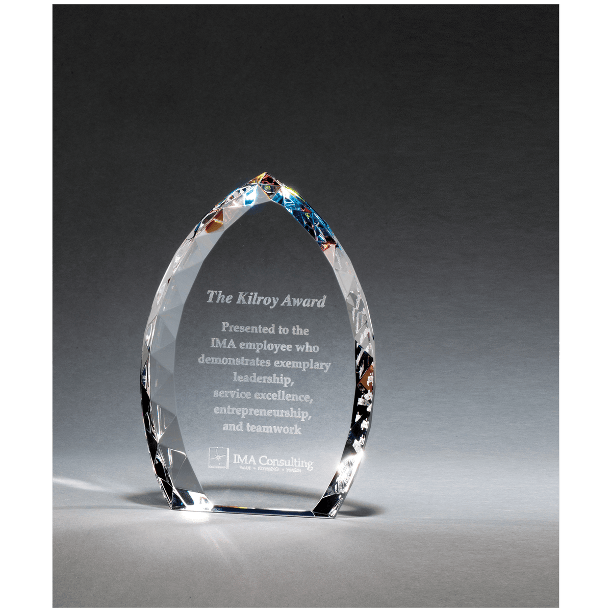 Jeweled Edge Crystal Flame Award
