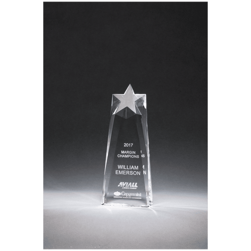 Carved Crystal Star Trophy