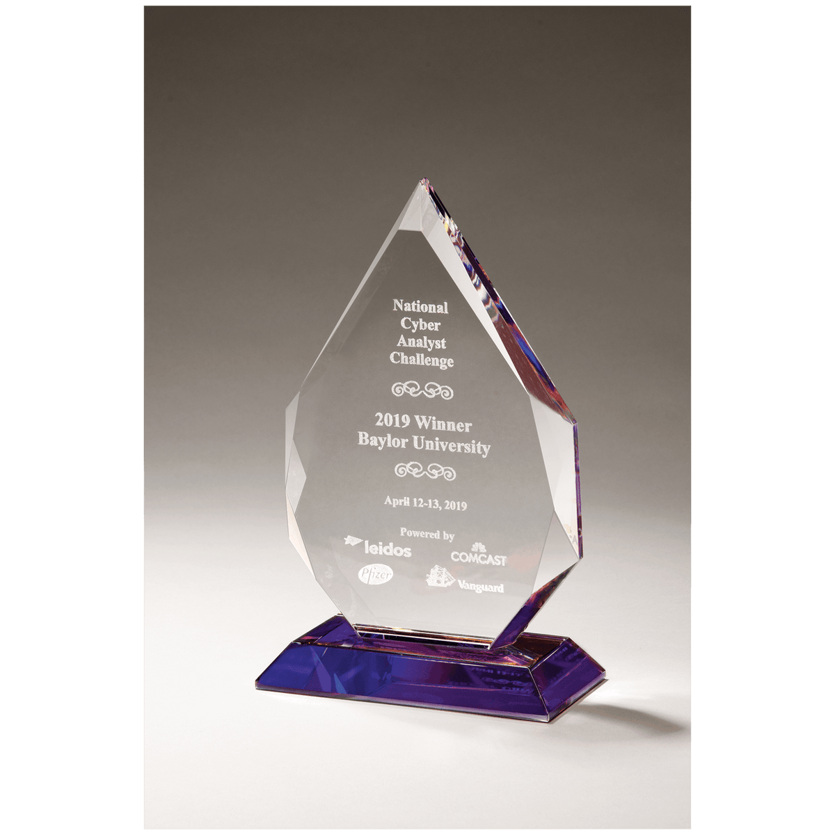 Crystal Flame Award with Prism Base