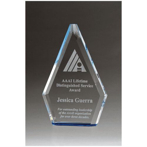 Crystal Flame Award with Blue Accent