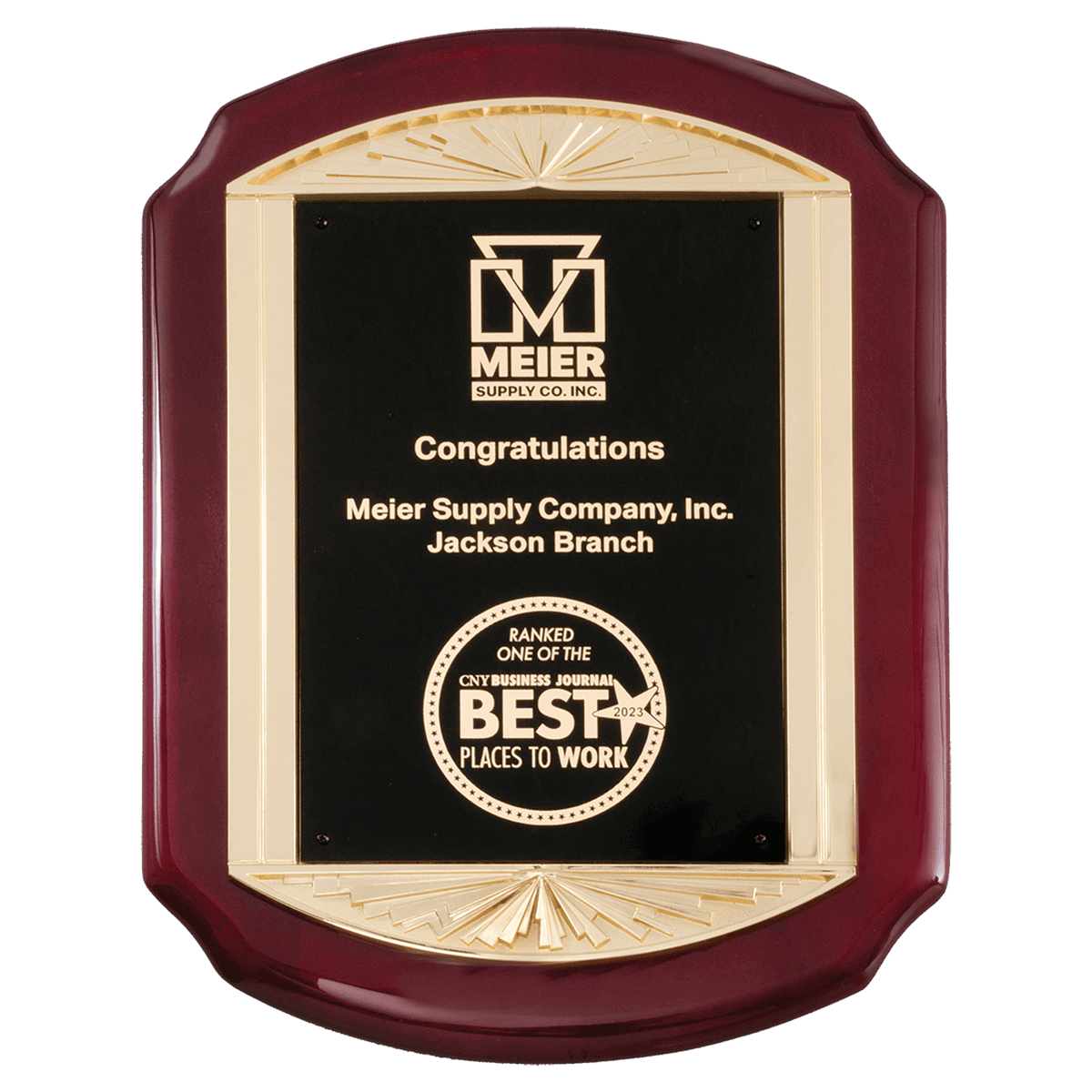 Rosewood Gold Sunburst Plaque