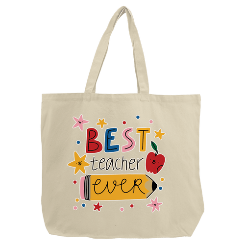 Natural Cotton Canvas Tote with 5" Gusset, 20" x 15" x 5"