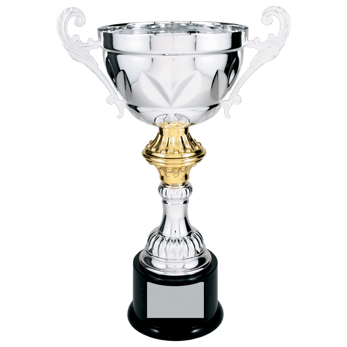 14 1/2" Silver Completed Metal Cup Trophy on Plastic Base