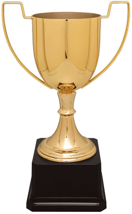 Gold Completed Zinc Cup Trophy on Plastic Base