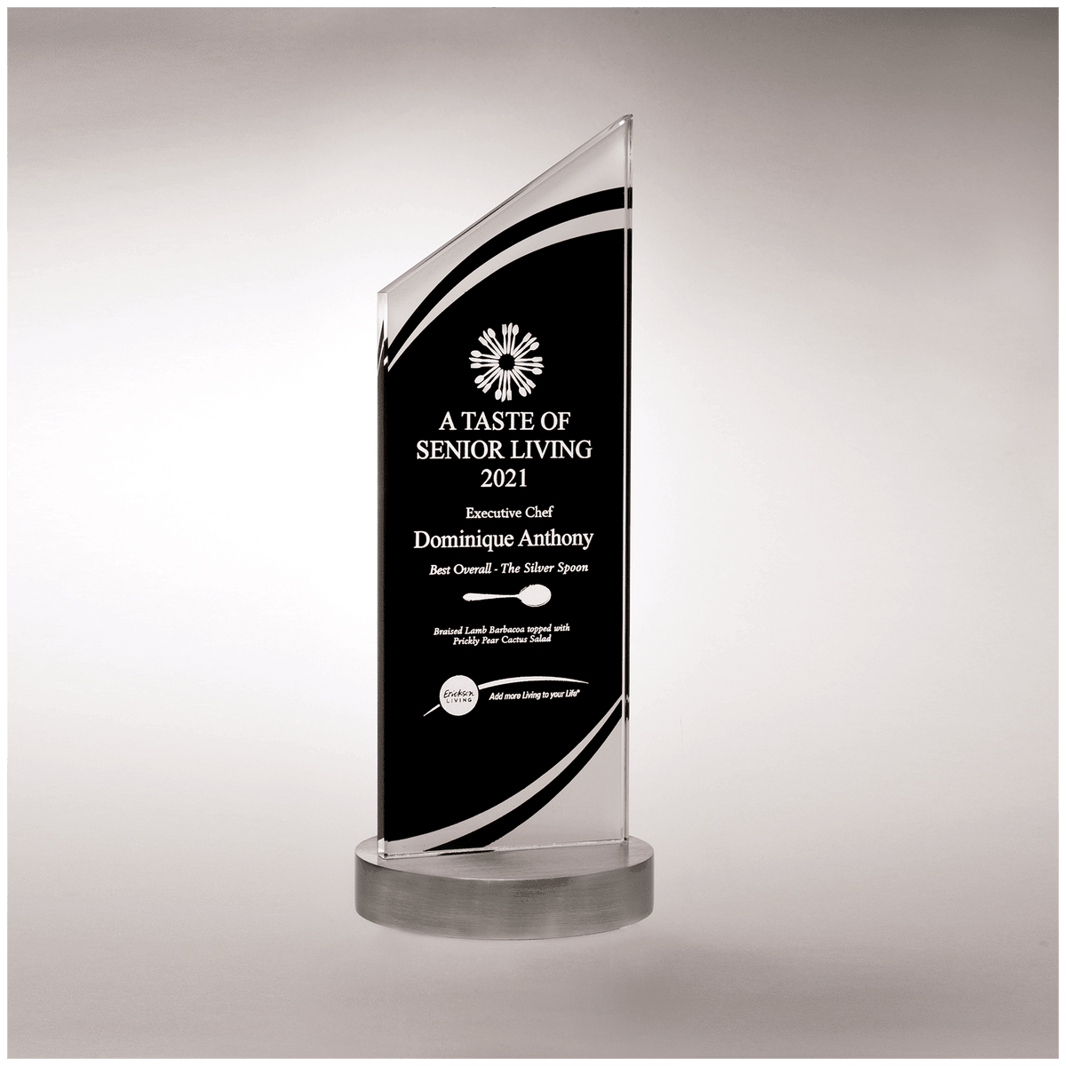 Thick Zenith Series Black Silkscreened Glass with Frosted Accents, Heave Aluminum Base