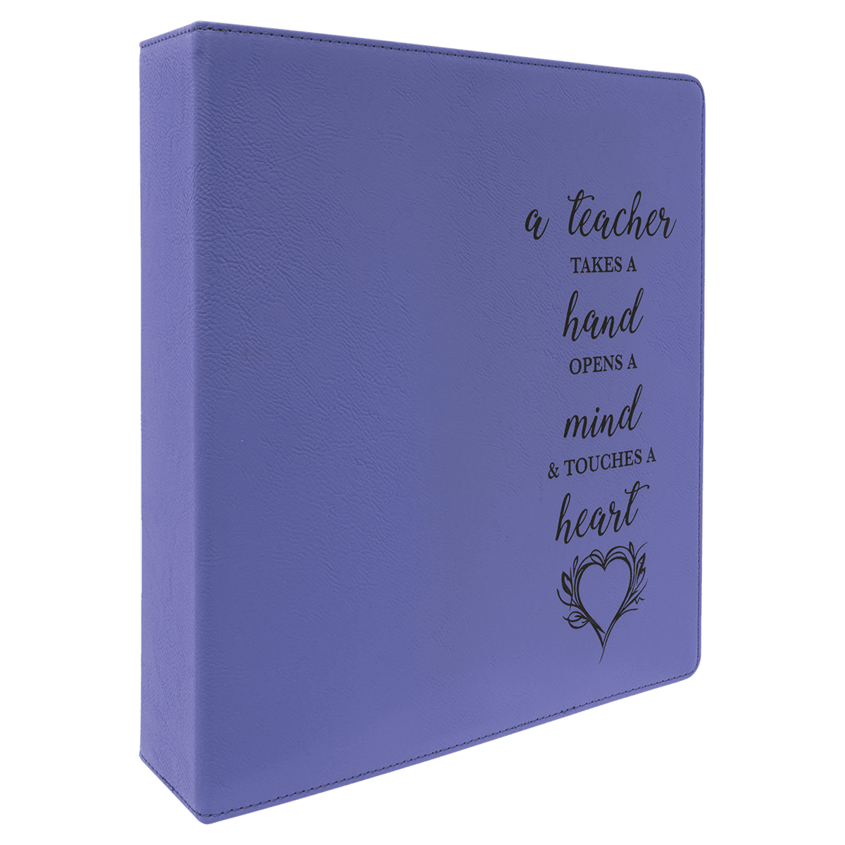 11" x 11 1/2" Purple/Black Laserable Leatherette 3 Ring Binder with 2" Slant D Rings