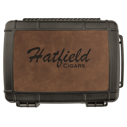 Travel Cigar Case - Laserable Leatherette, Creekside Collection, Dark Brown