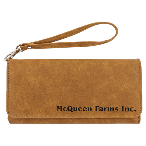 Wallet with Strap - Laserable Leatherette, Creekside Collection, 7 1/2" x 4"