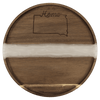 11 3/4" x 3/4" Acacia with Pearl Resin Round Serving Tray