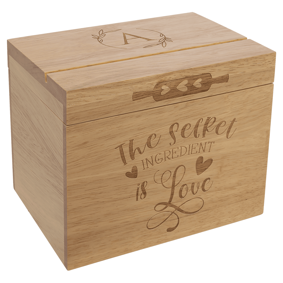 Recipe Card Wood Box (Recipe Cards Not Included)
