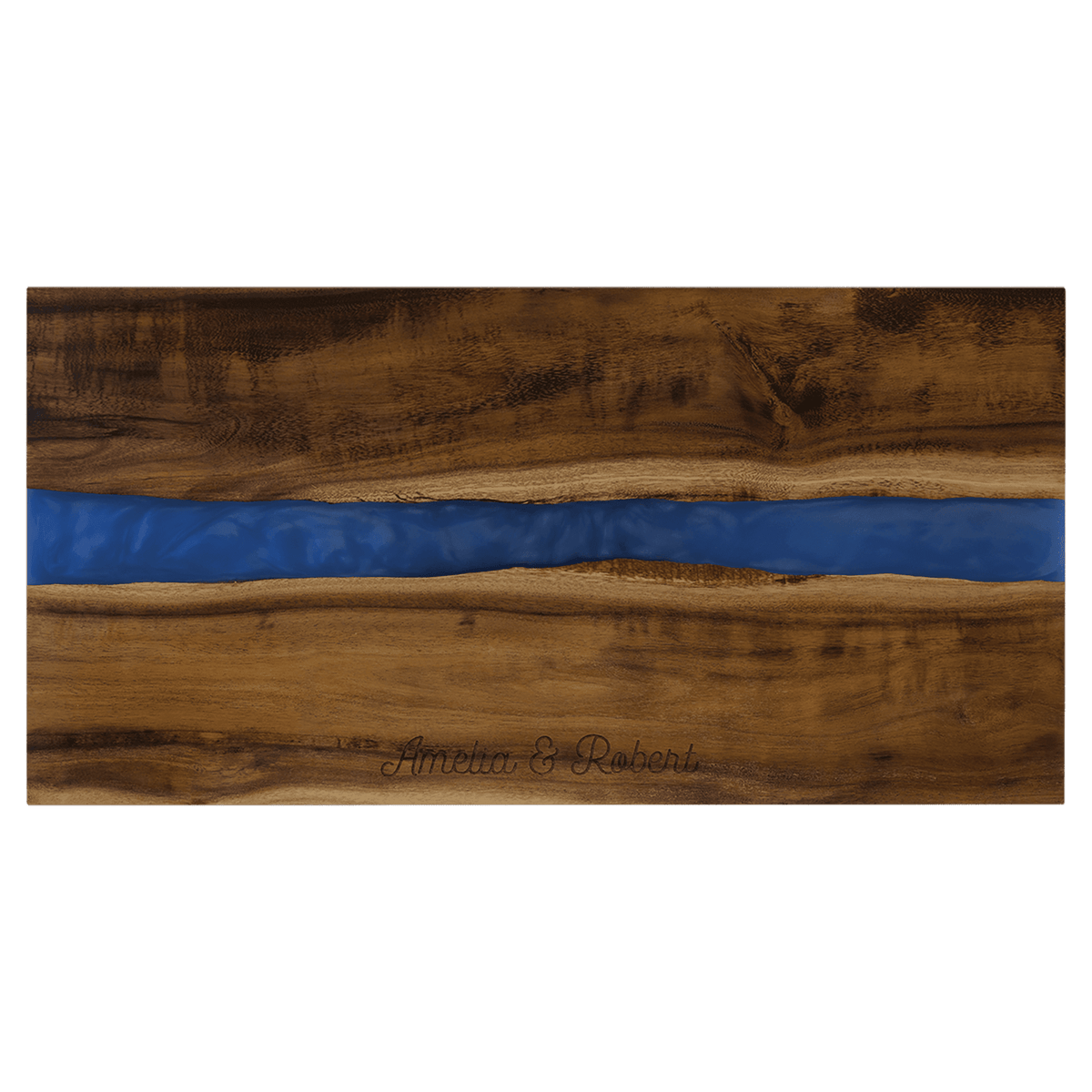 Acacia with Blue Pearl Resin Serving Board