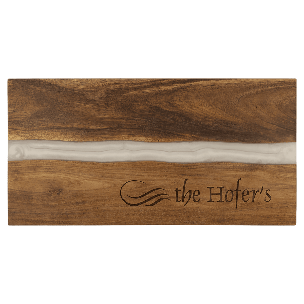 Acacia with White Pearl Resin Serving Board