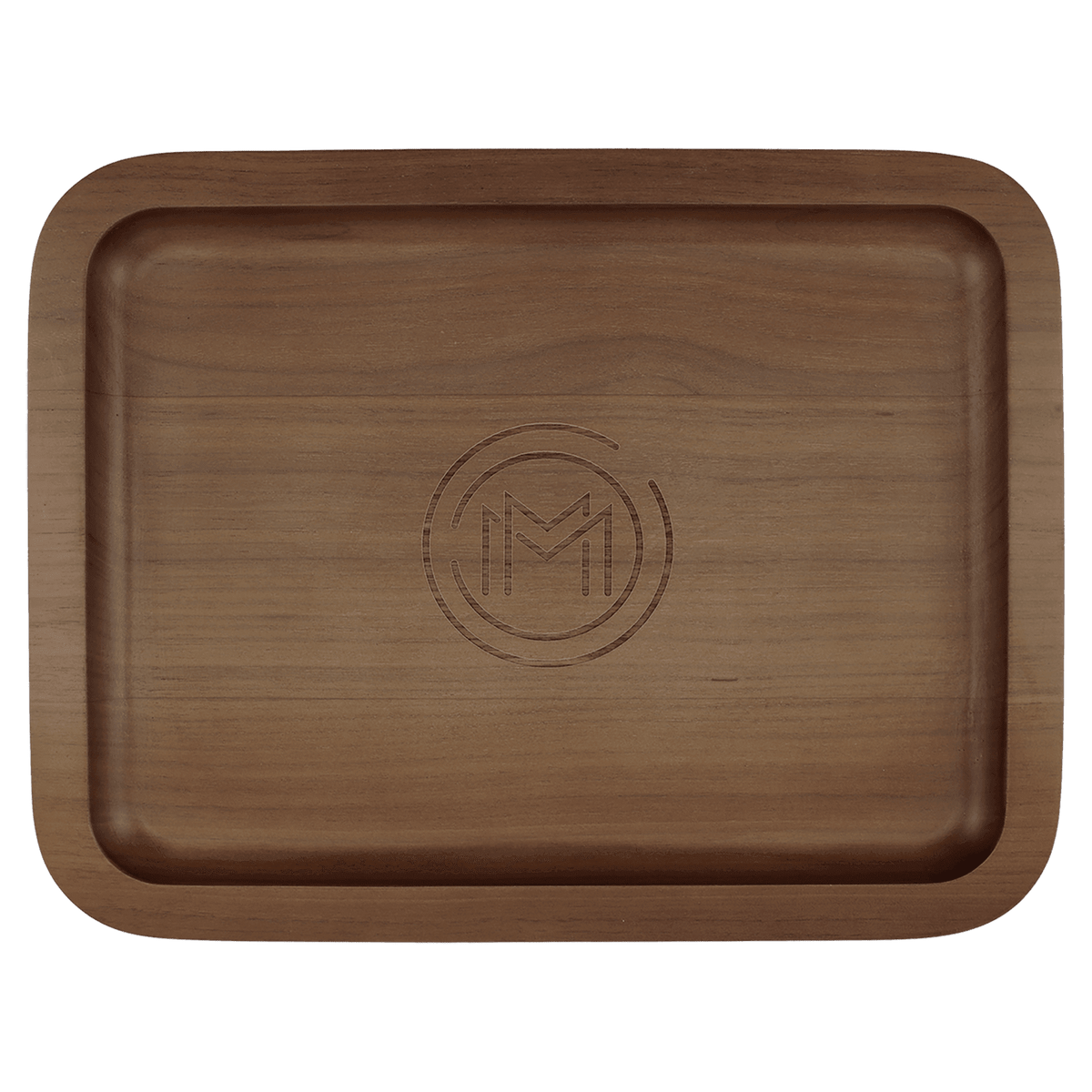 13 5/8" x 10 5/8" Walnut Tray with 9" x 12" Recessed Center