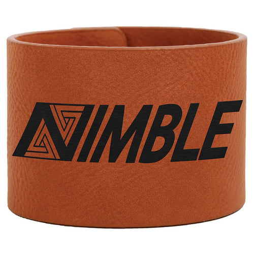 9 1/2" x 2" Laserable Leatherette Cuff Bracelet