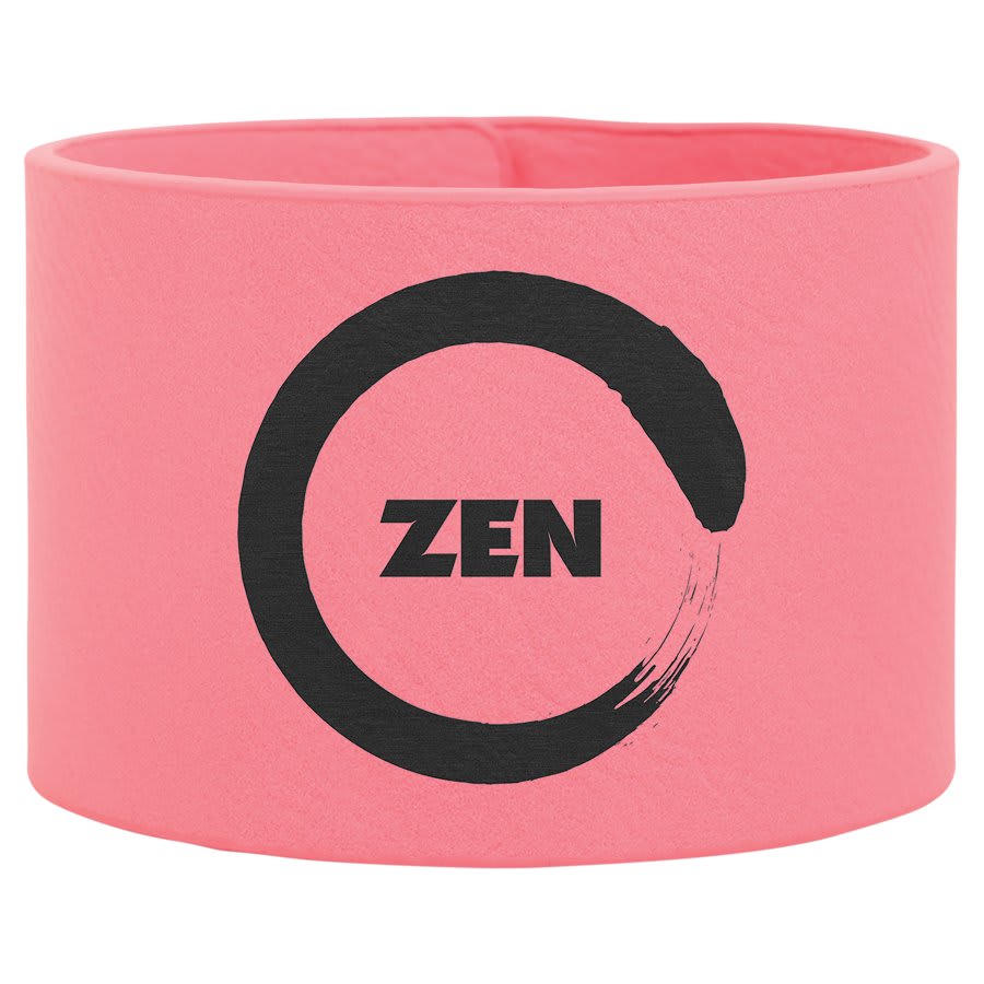 9 1/2" x 2" Pink Laserable Leatherette Cuff Bracelet