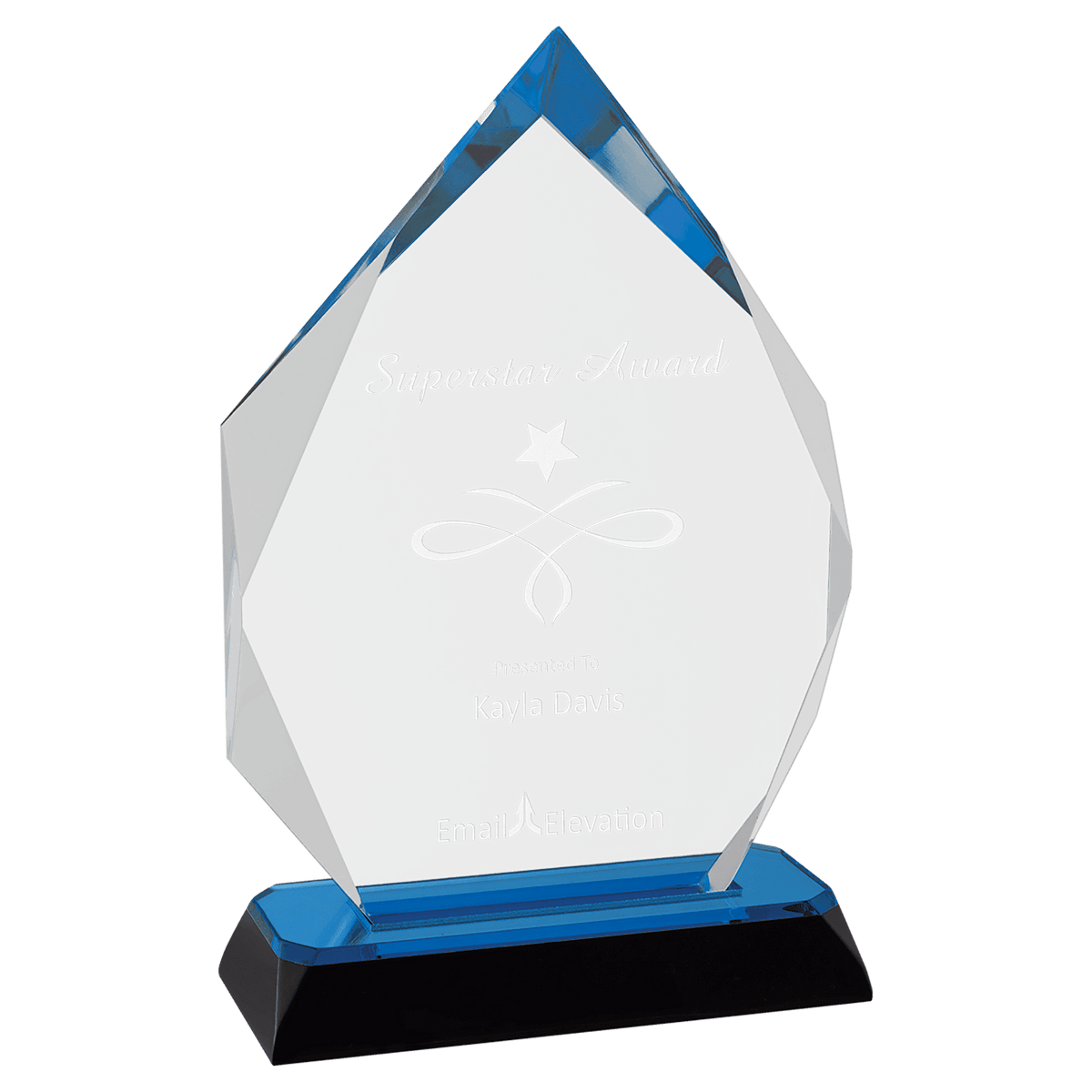 7 3/4" Blue Diamond Corner Base Impress Acrylic