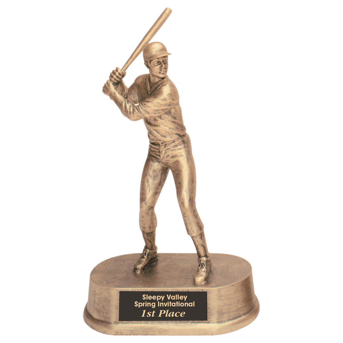 9" Antique Gold Male Baseball Resin