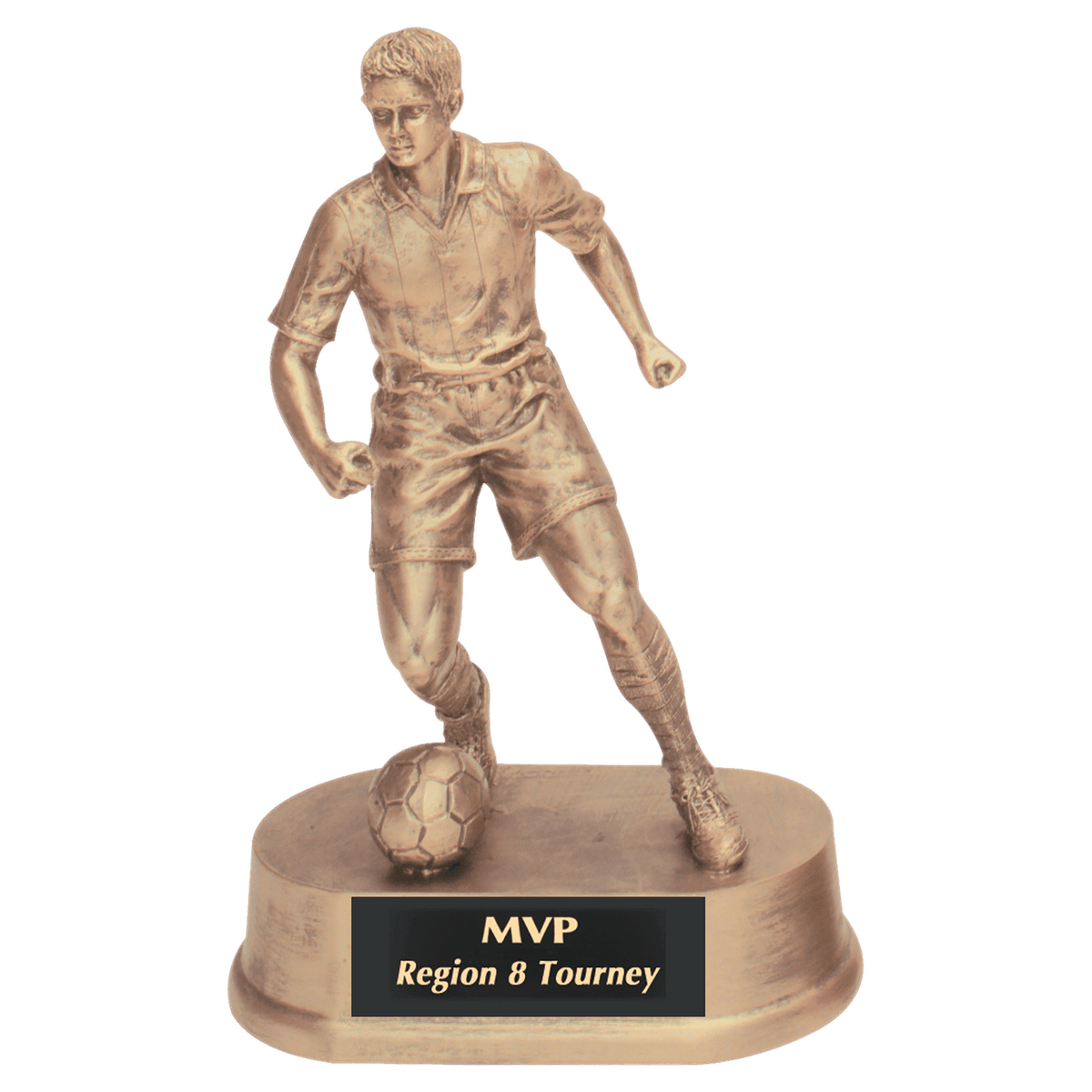 7 3/4" Antique Gold Male Soccer Resin