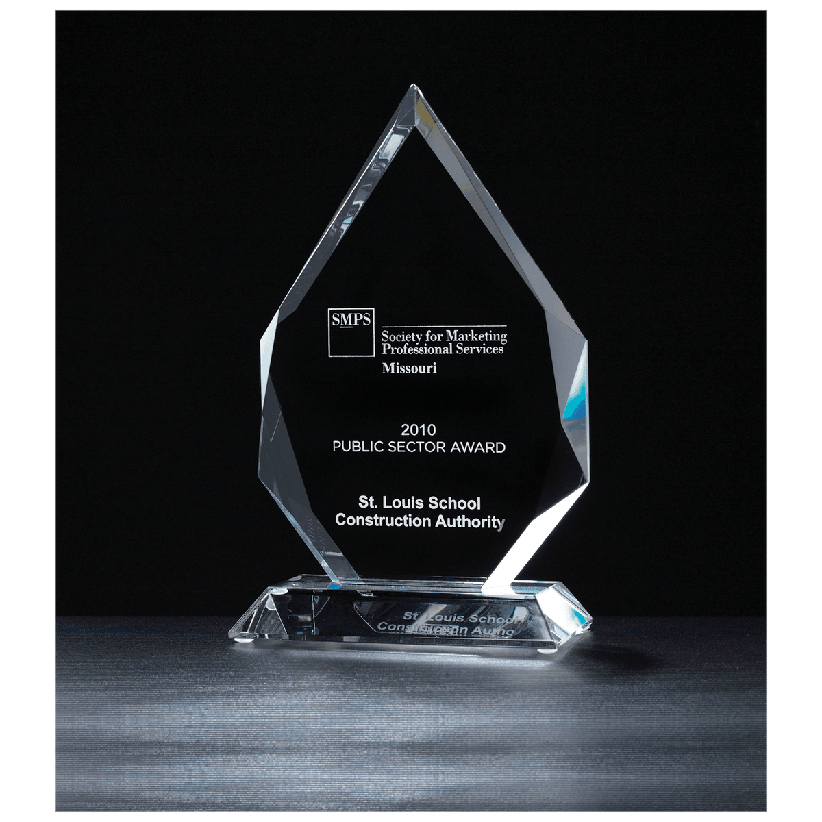 5" x 7 5/8" Flame Series Multi-Faceted Optical Crystal Award