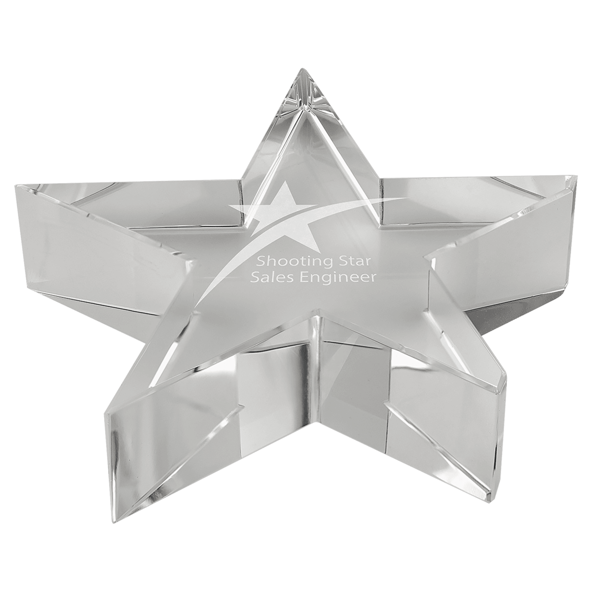 4 1/8" x 7/8" Thick Crystal Star Paperweight
