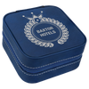 Personalized Leatherette Travel Jewelry Box — 4" × 4", Tan Lining