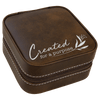 Personalized Leatherette Travel Jewelry Box — 4" × 4", Black Lining