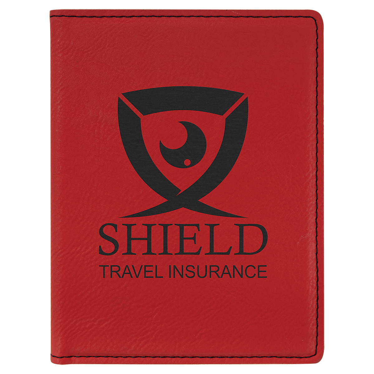 Red 4 1/4" x 5 1/2" Laserable Leatherette Passport Holder