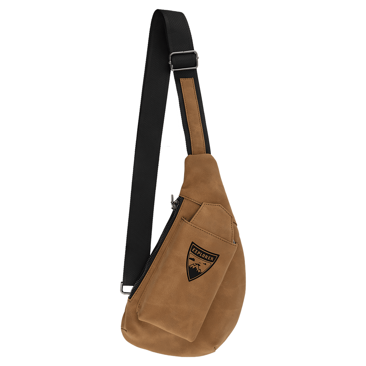 Crescent Bag - Laserable Leatherette, Creekside Collection, Medium Brown